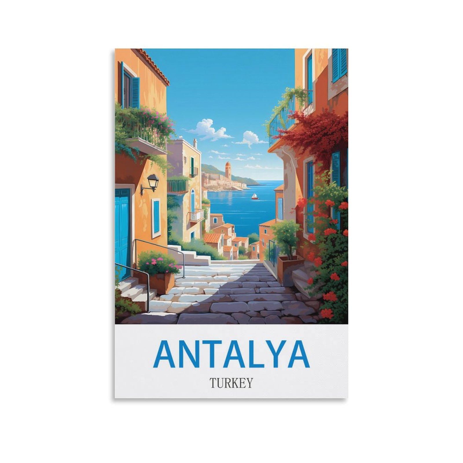 EZMLFA 5D DIY Diamond Painting Kit,Antalya Turkey Diamond Art Kits for Beginner,Gem Art Kits Round Drill for Home Wall Decor Gifts 30x40cm