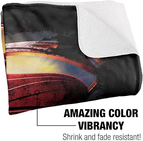 Miniatura 3 de Superman - Manta de 50 x 60 pulgadas, diseño de escudo Grungy Shield sedoso al tacto, manta de sherpa súper suave