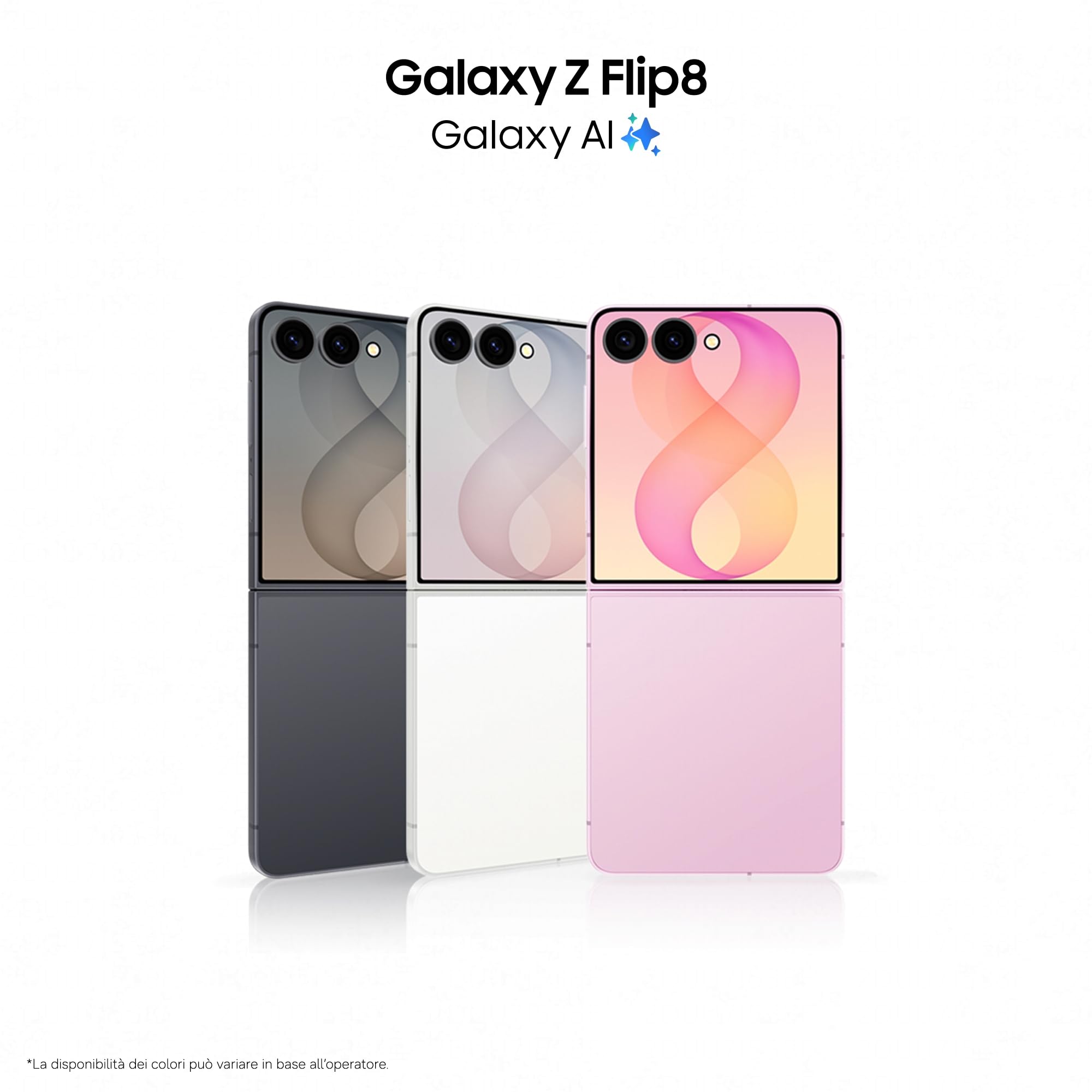 Samsung Galaxy Z Flip8, 256GB, Pink [Versione Italiana] | Selfie Camera 50MP, Now Brief, Assistente Foto, FlexWindow Personalizzata, Batteria 4300 mAh, RAM 12GB