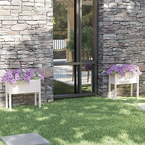 sofutoo Enhance Your Garden with 2-Piece Solid Pine Wood Planter Set, Durable Weather-Resistant, 27.6