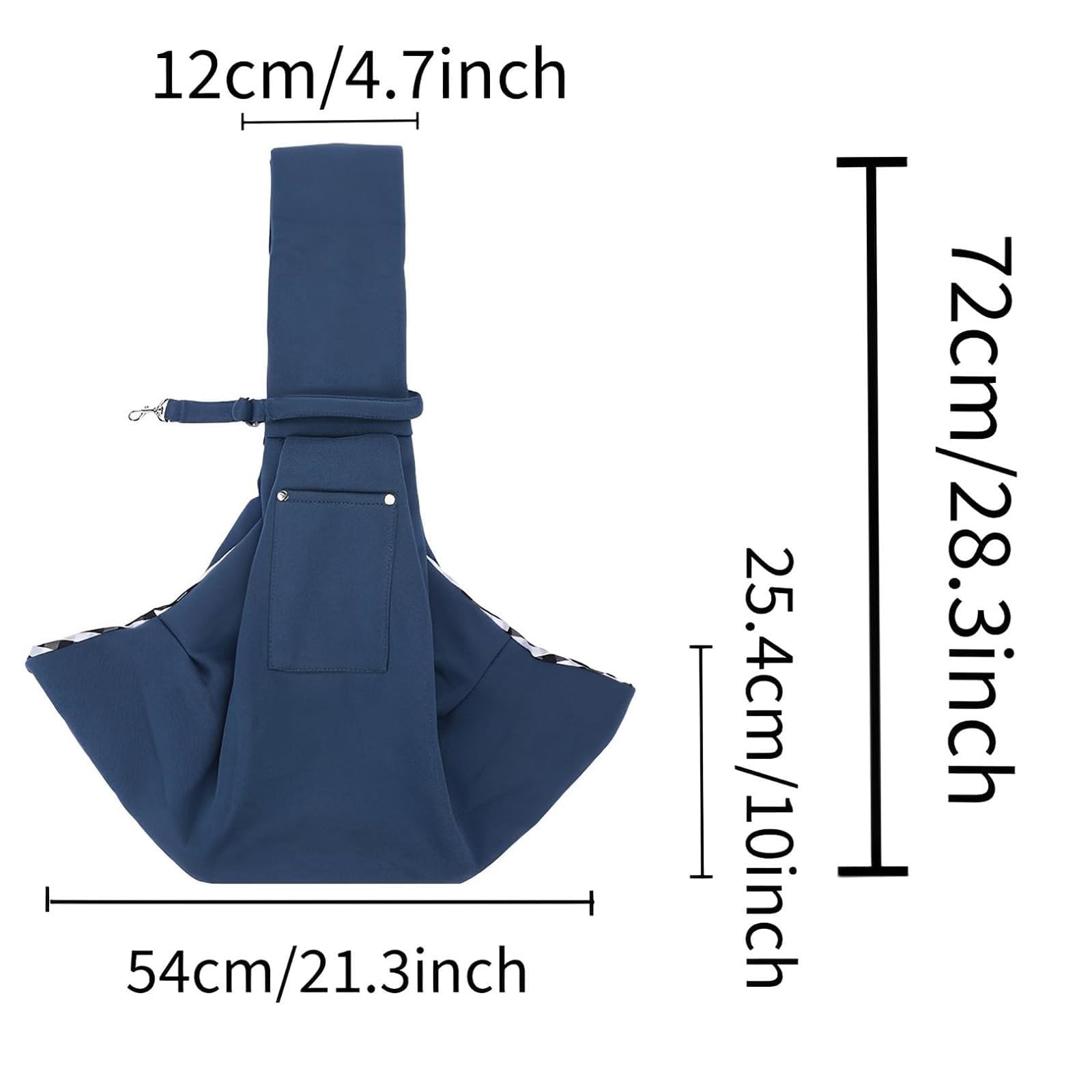 Dog Sling, Puppy Carrier, Dog Carry Bag, Puppy Sling, Puppy Sling Carrier Small Dog, Reversible Carrier and Hand - Free Pet Sling Carrier Walking Outdoor Travel, for Cats, Dogs (Dark Blue) - Image 2