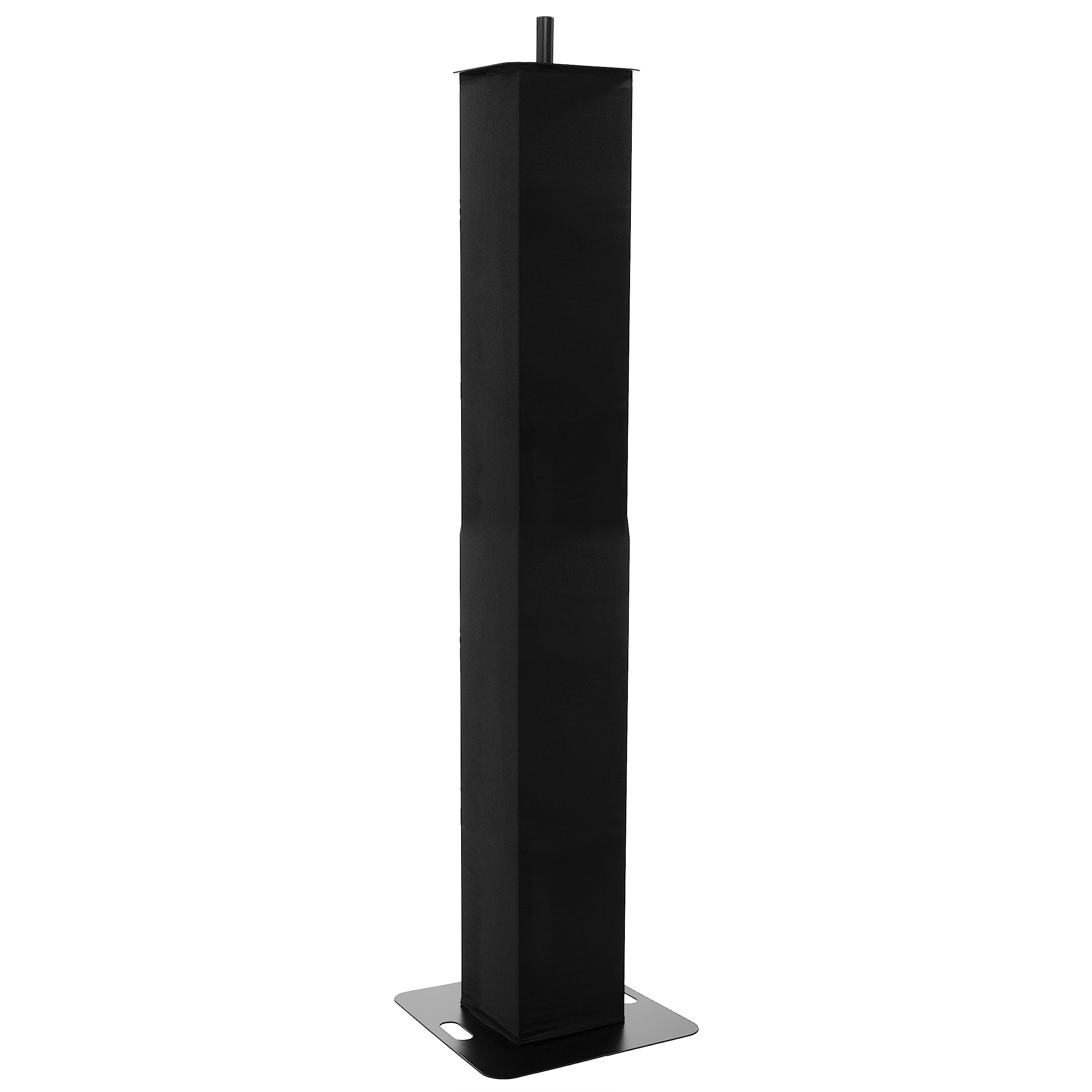 Totem extensible TOT 200-R BK de Plugger, avec lycra noir, fournis avec housse de transport. Mettez en valeur vos équipements et évènements en y installant enceinte, projecteur ou lyre mobile.