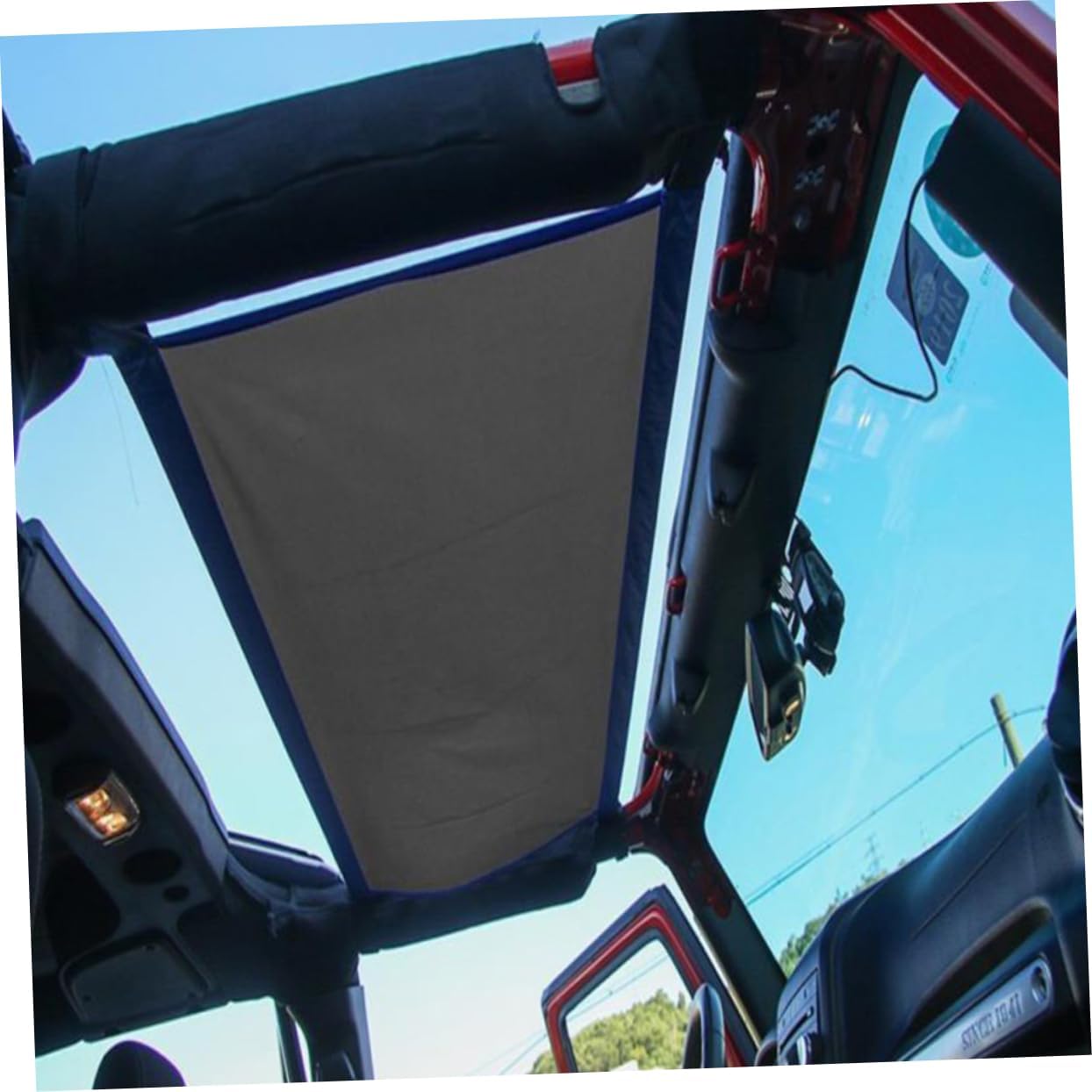 Mikikit 2pcs Portable Car Roof Hammock Oxford Cloth Vehicle Roof Sunshade for Jku Jlu Comfortable Rest Area Easy Setup Reduces and Heat