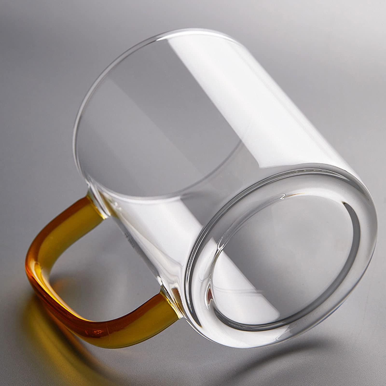Szklane kubki do kawy, zestaw 2 szklanek z uchwytami (opcjonalnie 380 ml i 480 ml), filtr, wyroby szklane, śniadanie, mleko, napoje, kawa, zielona herbata, zestaw szklanych kubków do kawy