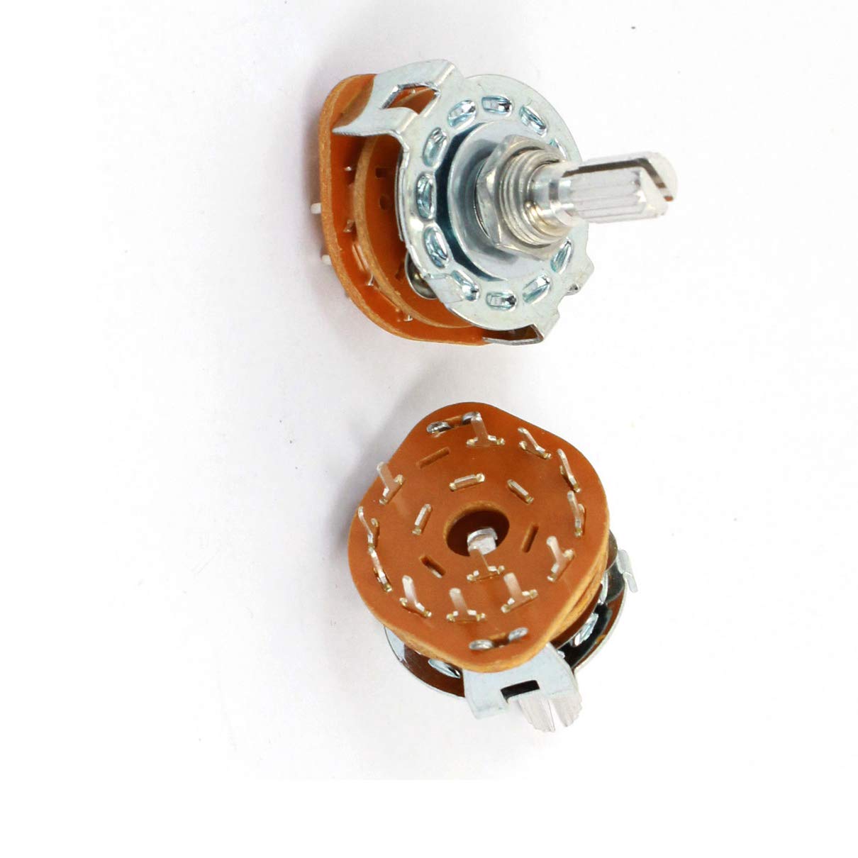 Aexit 2 Pcs Switches 1P11T 1 Pole 11 Position 6mm Shaft Band Selector Foot Switches Rotary Switch