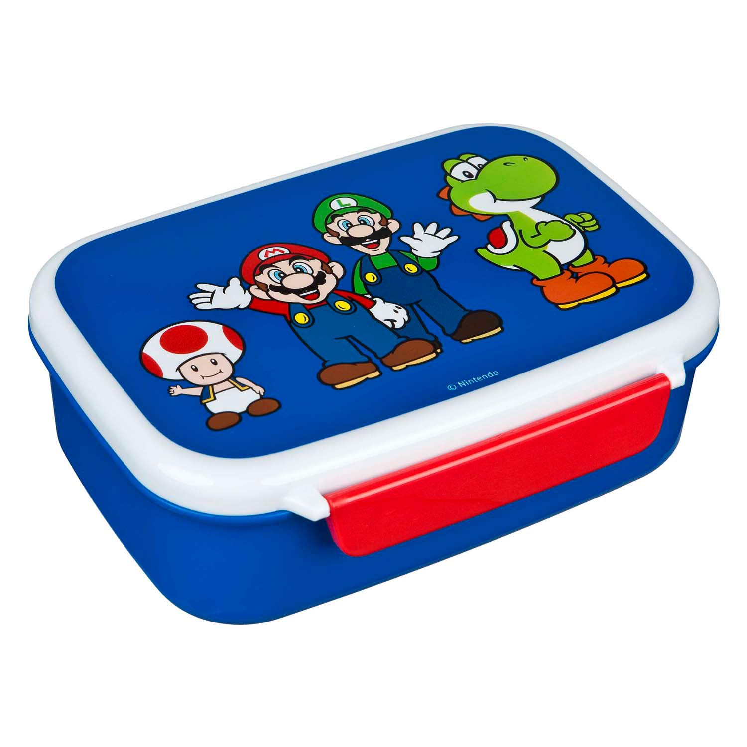 Undercover Super Mario Fiambrera con bandeja extraíble, plástico, 100% libre de BPA, azul, rojo y blanco, 18 x 13,5 x 6 cm, para niños y niñas