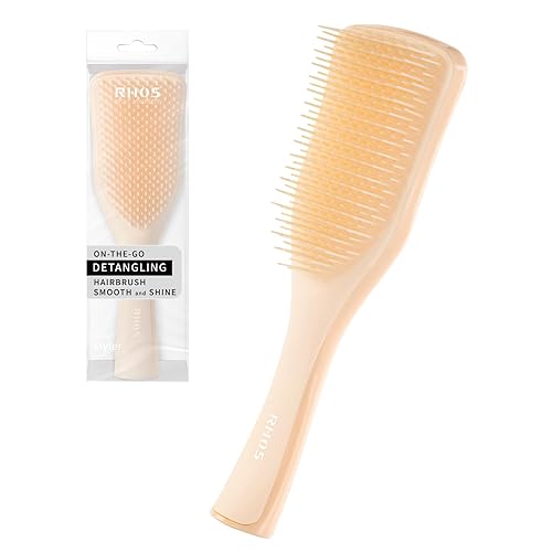 RHOS Cepillo de pelo para mujeres, hombres y niños, cepillo desenredante para alisar, adecuado para cabello rizado, grueso, corto, fino, cabello