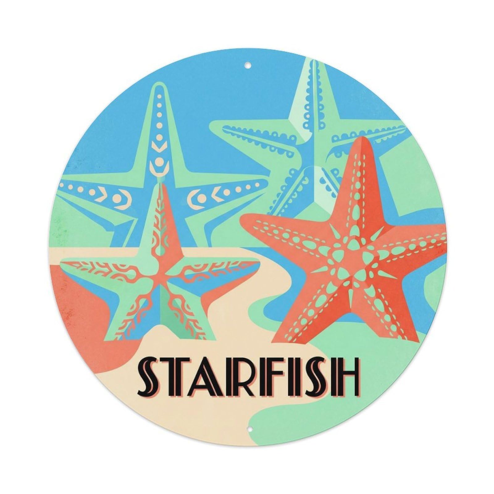 Olhnbad Style Starfish Hawaii Marine Reef Travel Life Tropical Metal Tin Sign