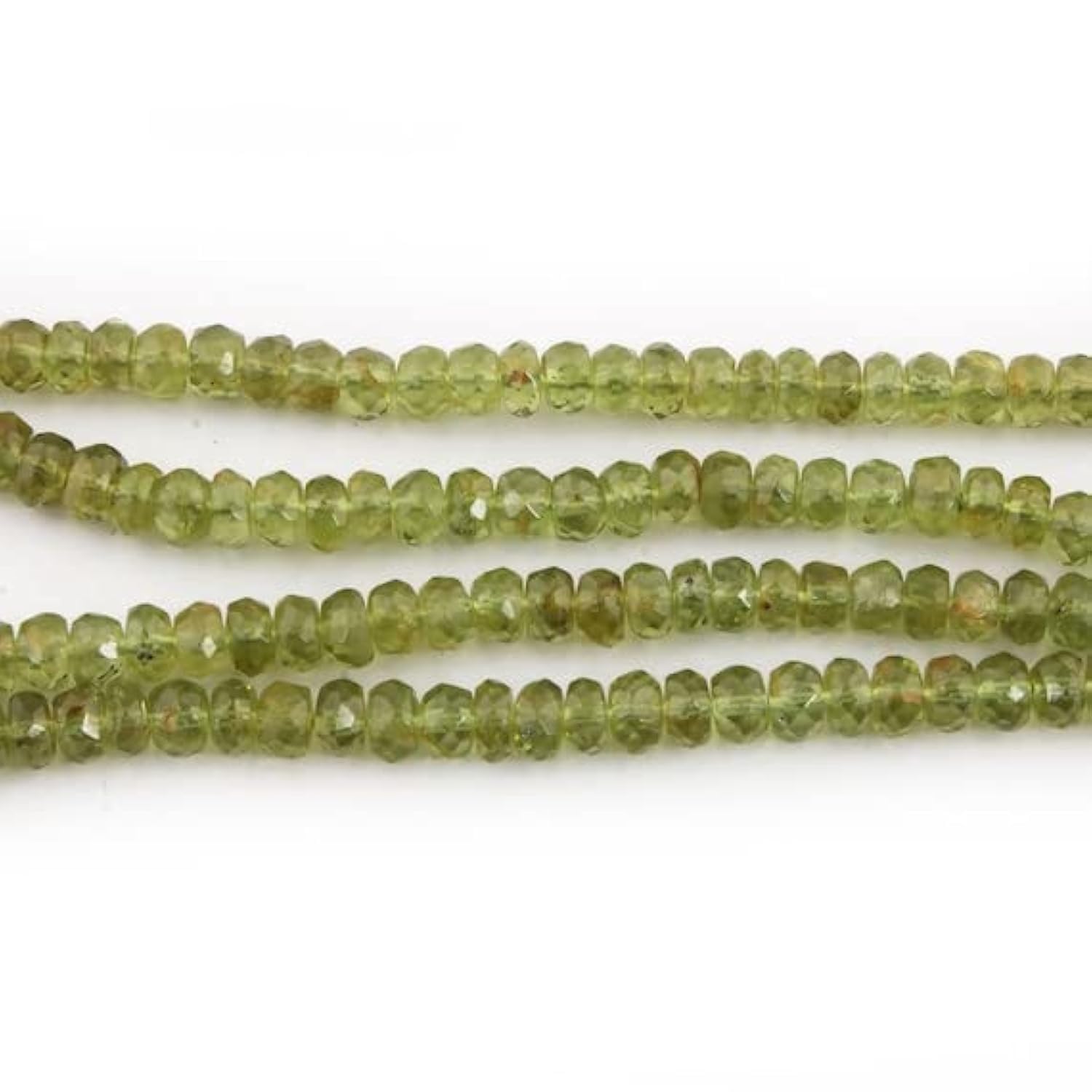 Péridot en rondelles facettées 5mm fil de perles de pierre naturelle verte pour bijoux
