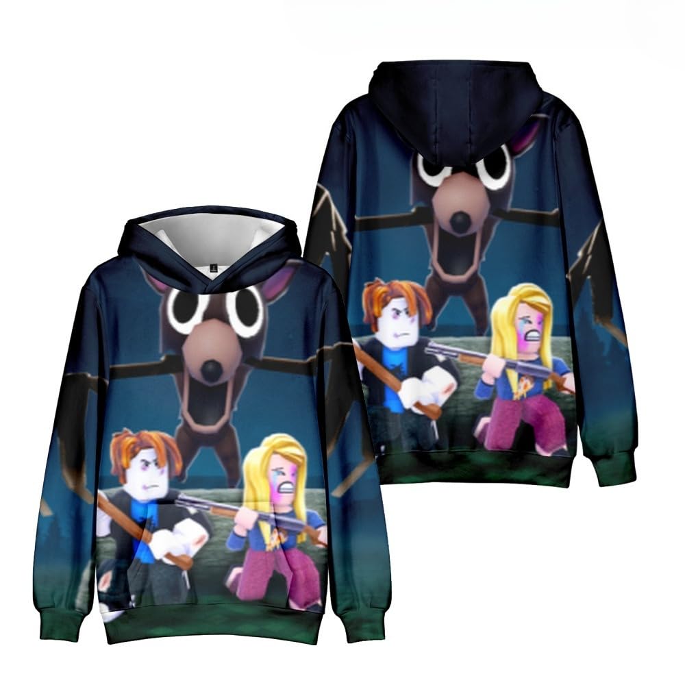Hzsyc Kids 99 Nights In The Forest Character Group Hoody Boys 99 Nights In The Forest 3D Figure Sweatshirt for Fans Gift (F,11-12years)