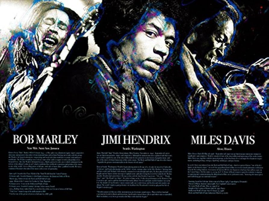 Jimi Hendrix und Bob Marley
