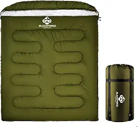Saco de dormir duplo para adultos e homens, saco de dormir tamanho queen para duas pessoas para todas as estações, acampamento, caminhadas, mochilão, sacos de dormir para 2 pessoas para clima frio e