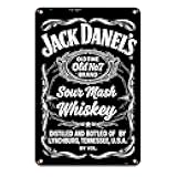 Jack Daniels Whiskey tin sign, Vintage Whiskey Bar Metal Sign print Aesthetic Room Decoration for Home Bedroom Dorm Bathroom Wall Decor 08×12in