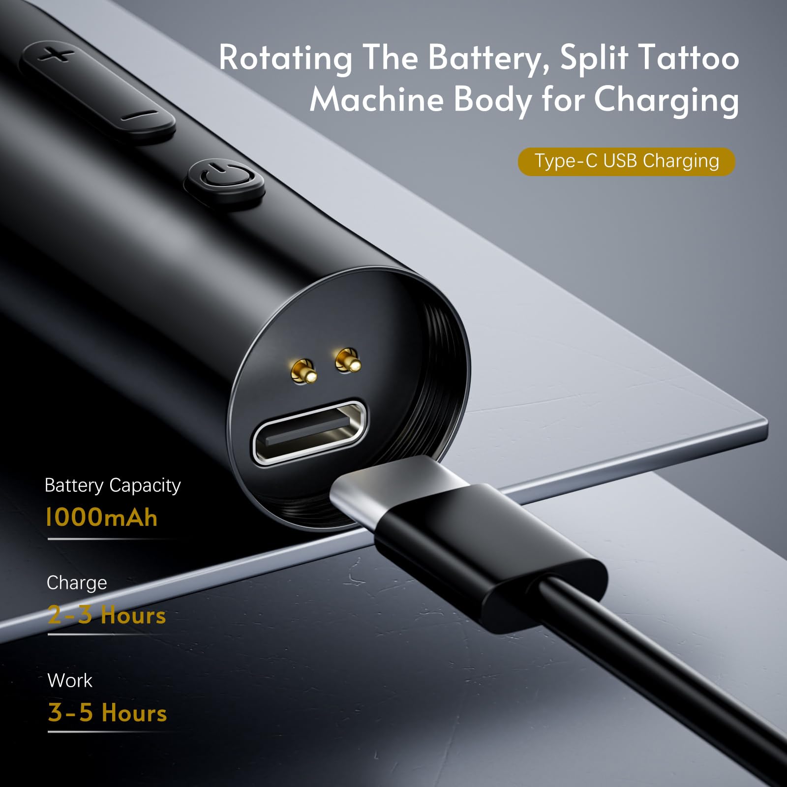 Biomaser Máquina de maquillaje semipermanente inalámbrica Bolígrafo rotatorio con 2 baterías de 1000 mAh Cartuchos de 10 piezas Agujas para principiantes y artistas