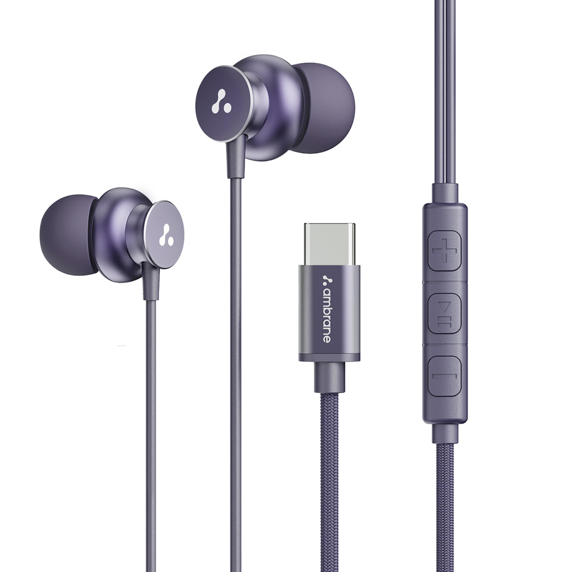 Ambrane Type C Wired in Ear Earphones with in-Line Mic for Clear Calling,1.2M Cable,10Mm Dynamic Drivers for Boostedbass,Control Buttons for iPhone 15,Samsung&Type C Devices (Stringz 38C, Purple)-image-21