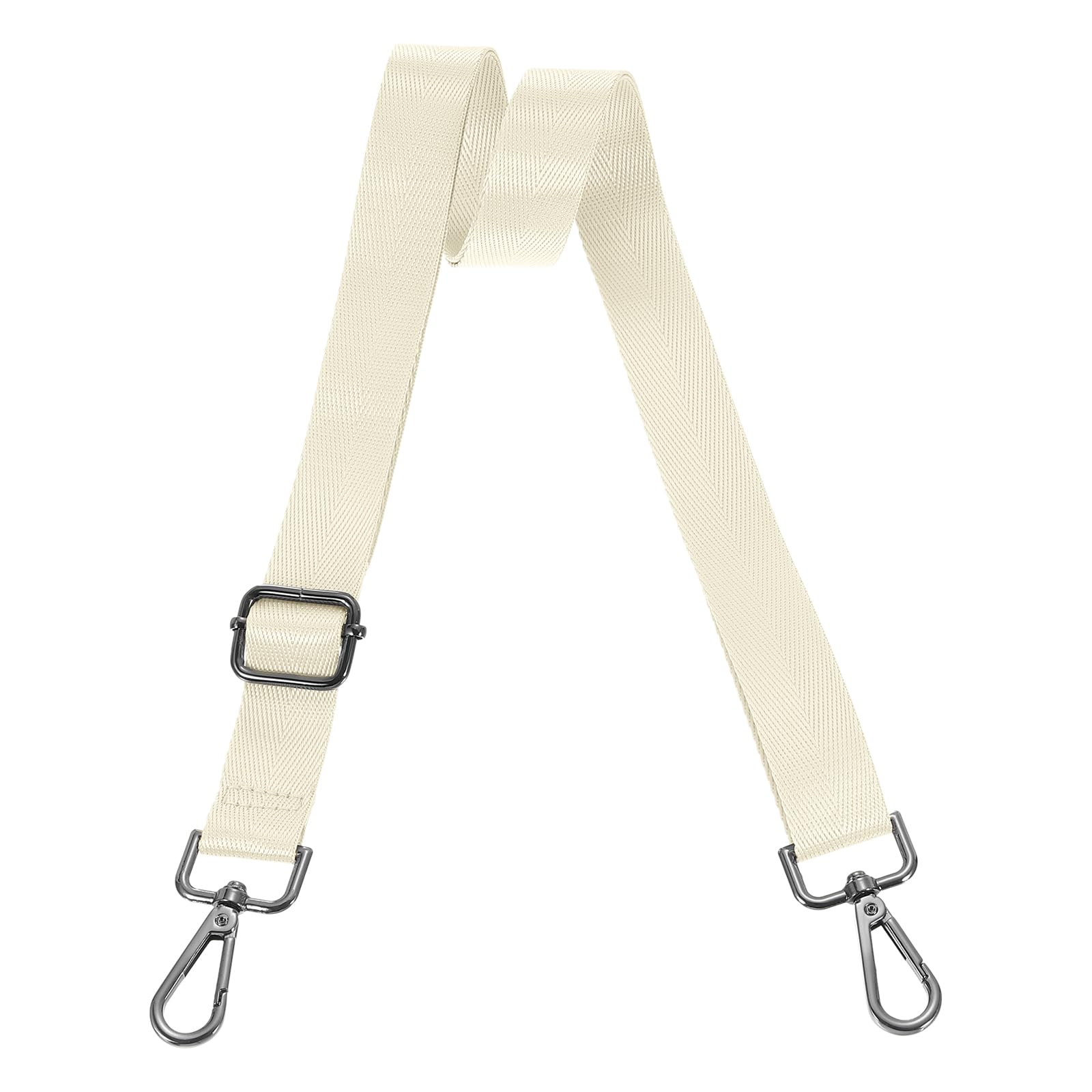 uxcell Wide Shoulder Strap, 2.5cm Adjustable Purse Strap Replacement Crossbody Strap for Shoulder Bag Handbag, Beige, Black Pull Core Buckle