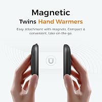 OCOOPA Tölthető Kézmelegítő Szett, 2db Mágneses Hordozható Fűtőtest, 5000mAh, Zsebméretű, Ultrakönnyű, 3 Hőfokozat 53°C-ig, Téli Sportokhoz 3