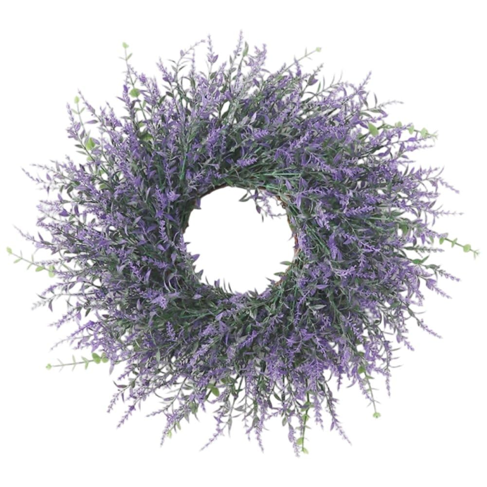 Coronas de puerta de lavanda con flores artificiales de alta resistencia