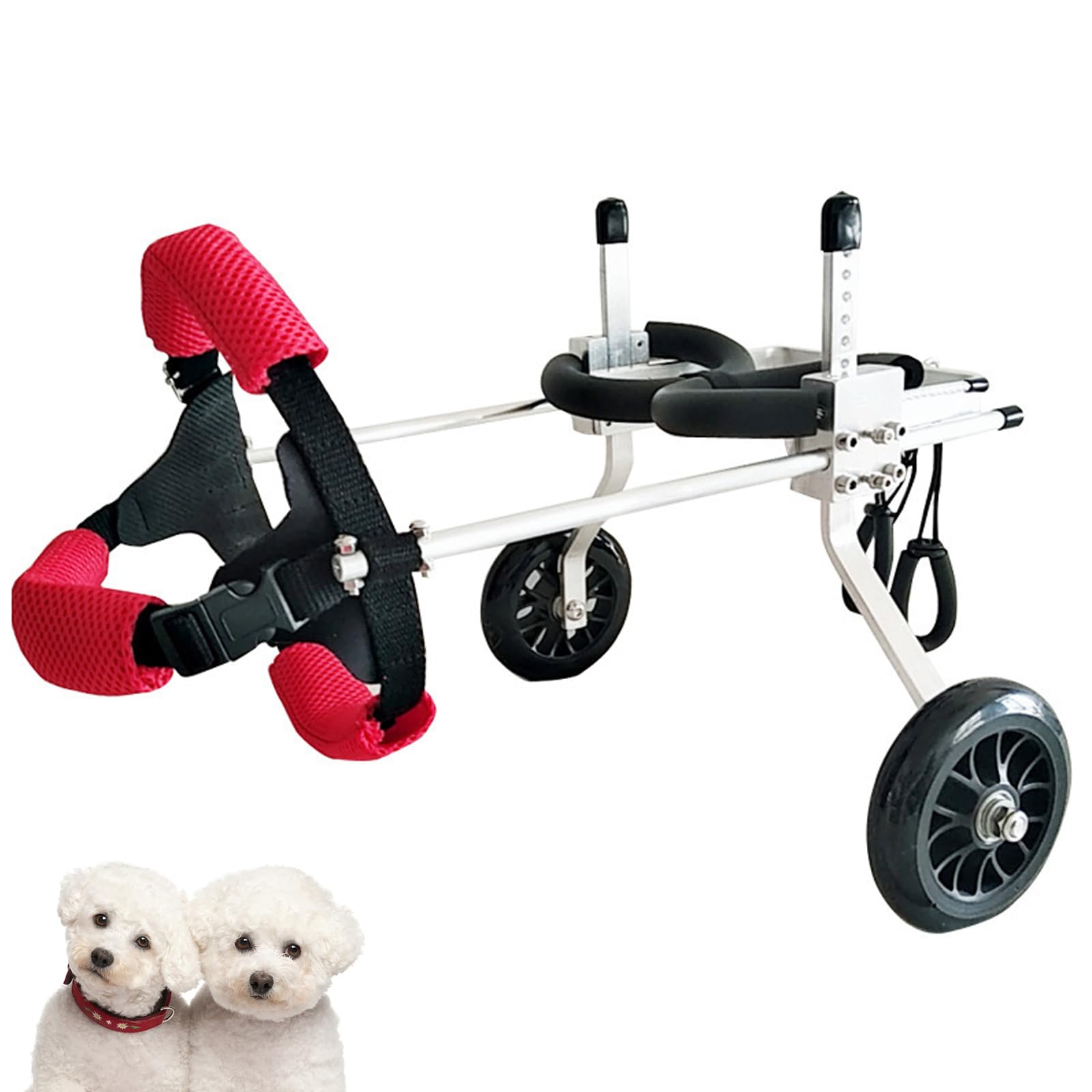 Fauteuil roulant pour animaux de compagnie réglable avec harnais de mobilité pour chien