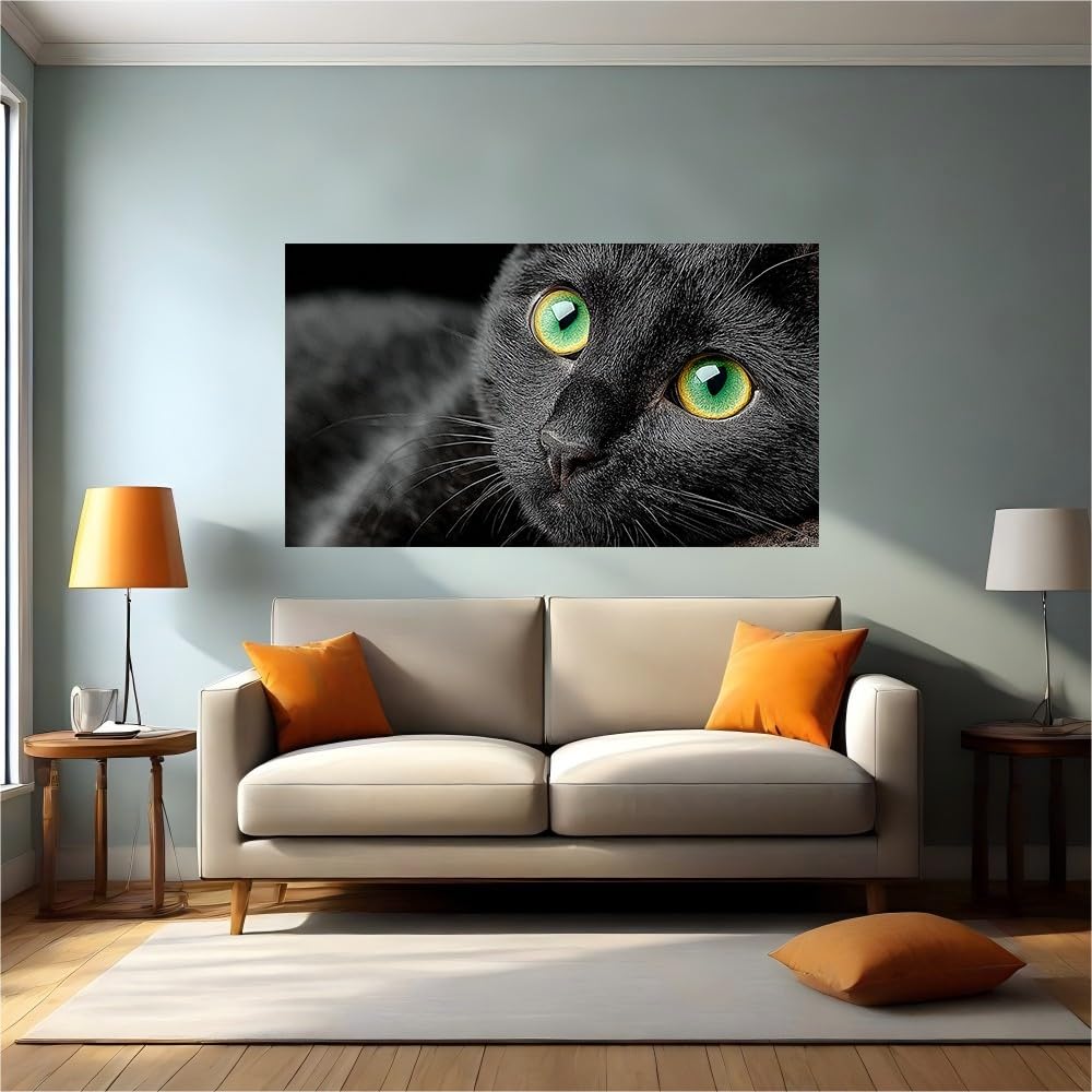 Vinilo decorativo de gato 120x80 cm para pared de salón o despacho