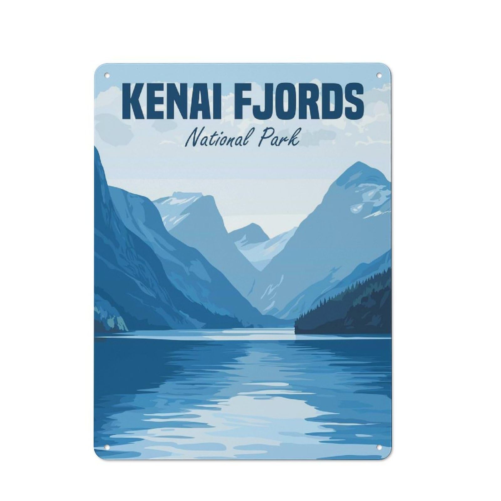 Junmoney Style-7 Metal Wall Sign 40X30cm Featuring Kenai Fjords National Park (2) For Workshop Wall, For Vintage Wall Decor Fans, For Kitchen And Home Bar Decor