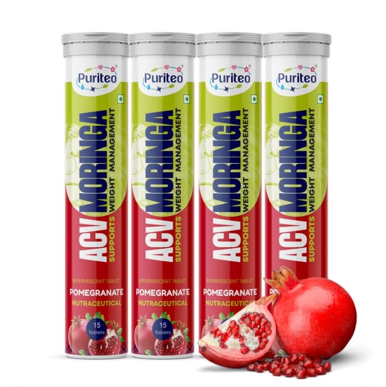 ACV Moringa Effervescent Tablets – Apple Cider Vinegar Moringa Supplement for Weight Loss, Digestion, Metabolism, Detox, Immunity, Energy Support & Overall Wellness | Supports Immunity and Daily Vitality For Men & Women | Pomegranate Flavor - Pack of 4 (60 Tablets)-image-24