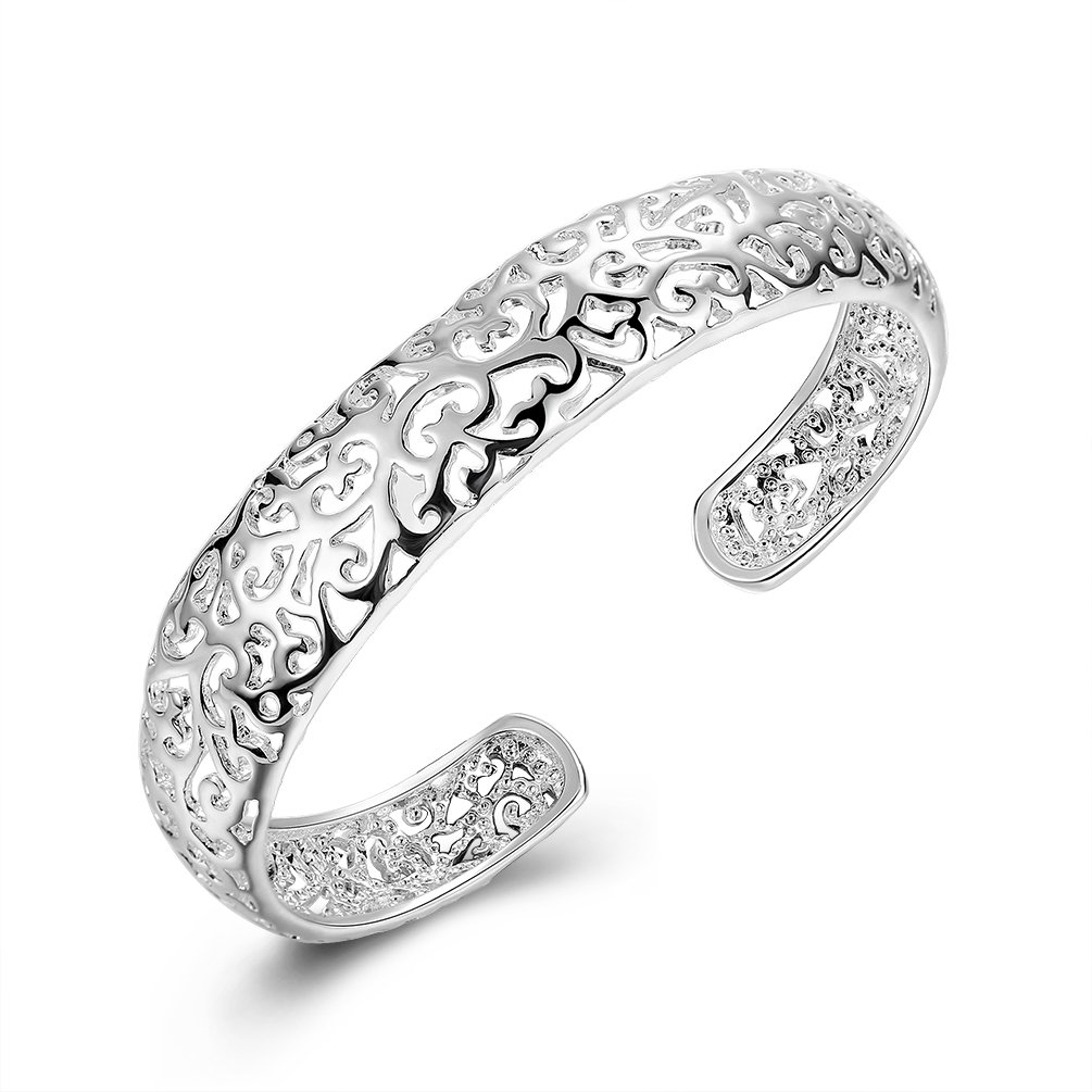 NewtripSimple Style 925 Sterling Silver Bangle Women Gift Bracelets Bangles