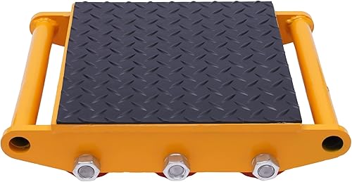 Movimiento de maquinaria industrial, patín de rodillos de rodillos de motor de maquinaria con tapa de rotación de 360 grados (amarillo, 15T33000lbs)