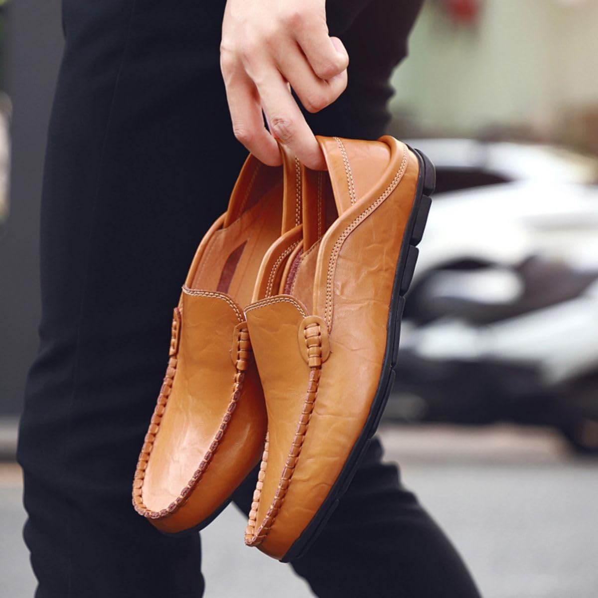 Mocasines de Hombre Mocasines Zapatos Hechos a Mano de Cuero Slip On Driving Business Shoes