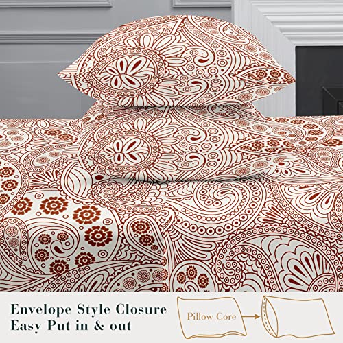 Yiyea Paisley King Size Sheets Set - 1800 Thread Count Brushed Microfiber Paisley Bed Sheets For King Size Bed - Extra Soft, Deep Pocket, Shrinkage And Fade Resistant - 4 Piece Set (King) #TOP3