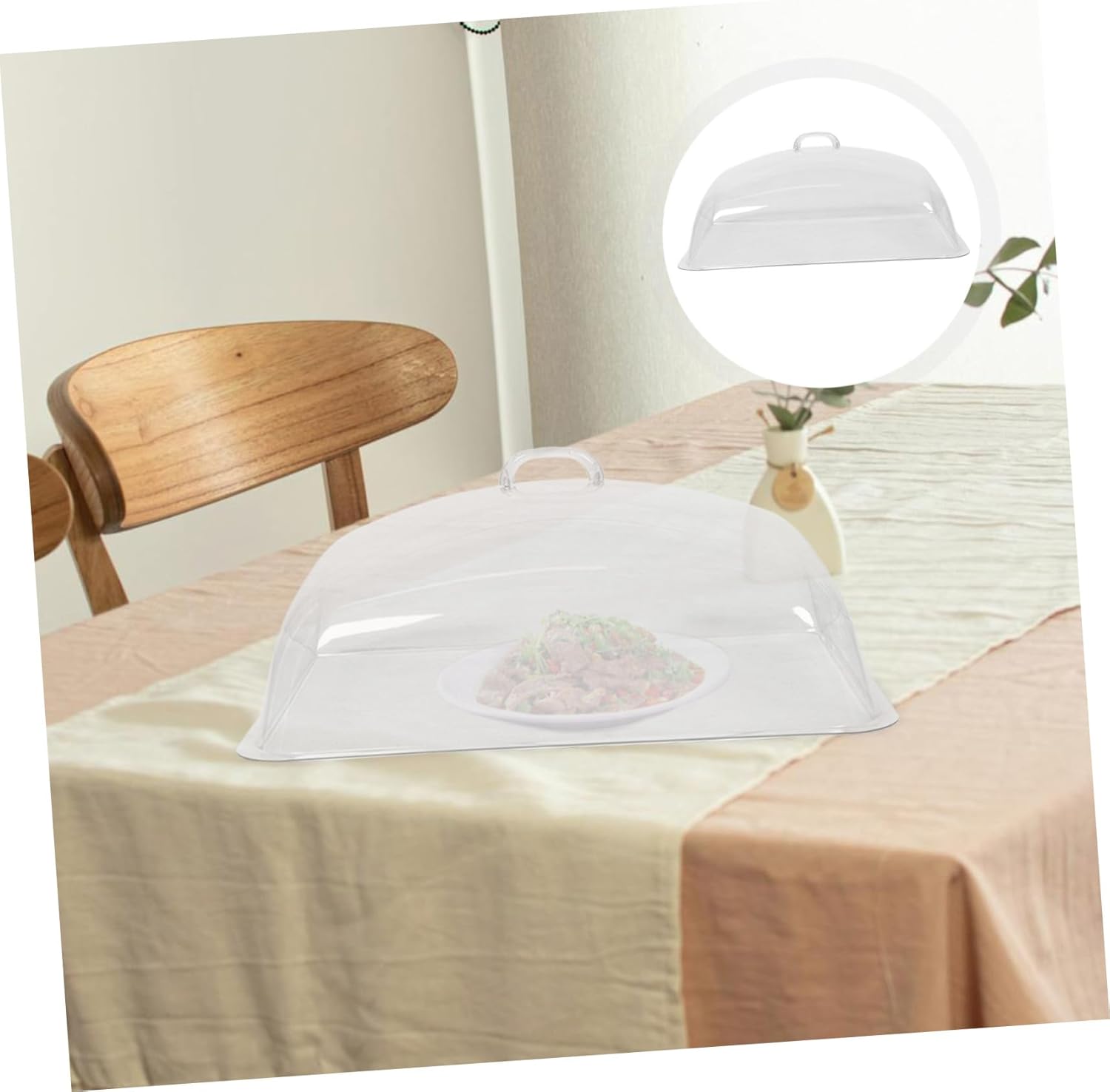 Clear Tray Cover for Food Rectangular Multipurpose Reusable Dust Cover Transparent Food Protector for Organizing Plates and Dishes