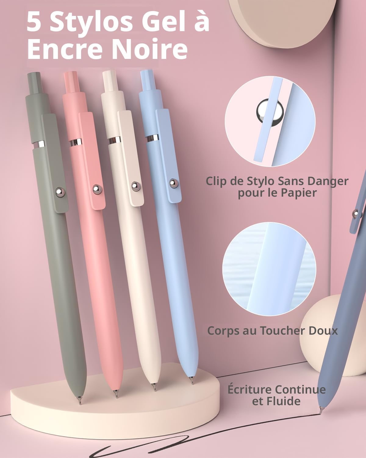 Kit Fournitures Scolaires Aesthetic DazSpirit - 61 Pièces Violet - Stylos, Surligneurs, Trousse