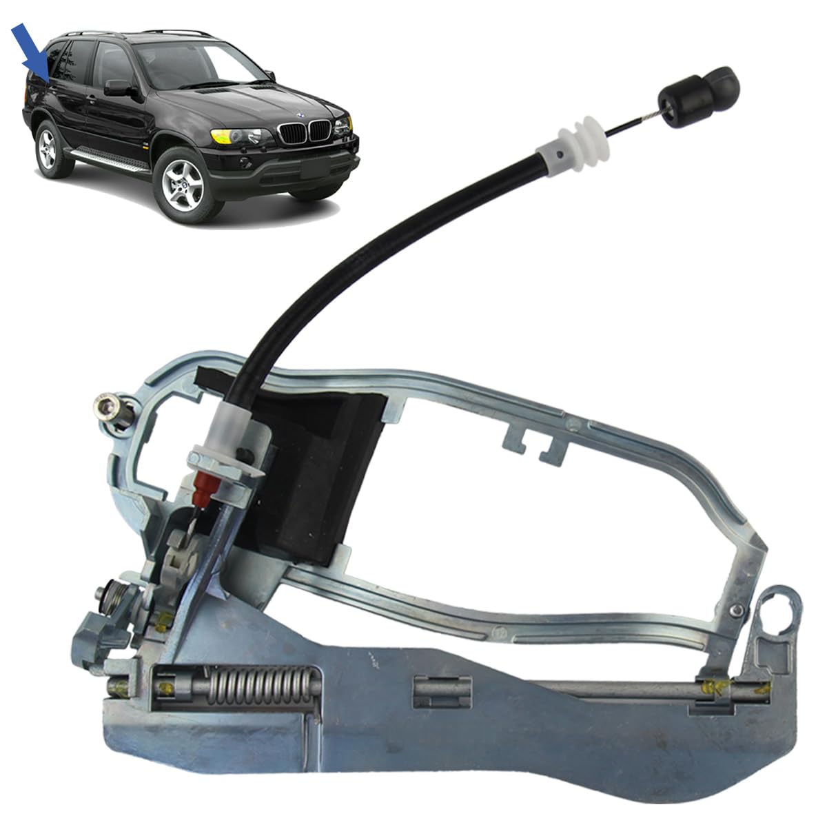 STARKIT PERFORMANCE Mecanismo de maneta de puerta compatible para BMW X5 (E53) (1999-2006) manilla interior | TRASERA DERECHA (trasera del pasajero) 51218243636 | 8243636