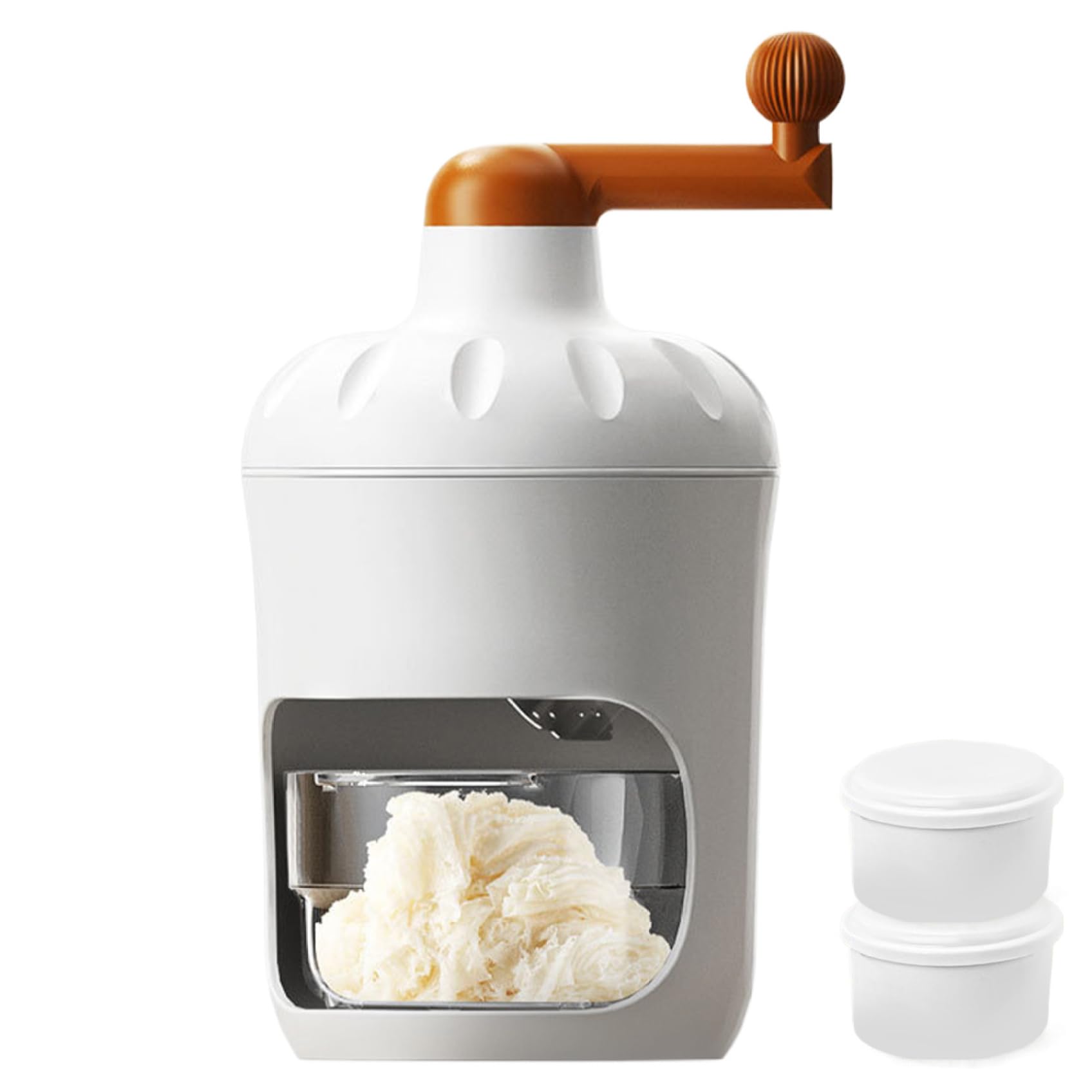 Lawnrden Crushed Ice Maker, Shaved Ice Machine Manual Crushed Maker Portable Snow Cone Machine with 2 Molds Shaver for making Snowcones Cream and Slushy