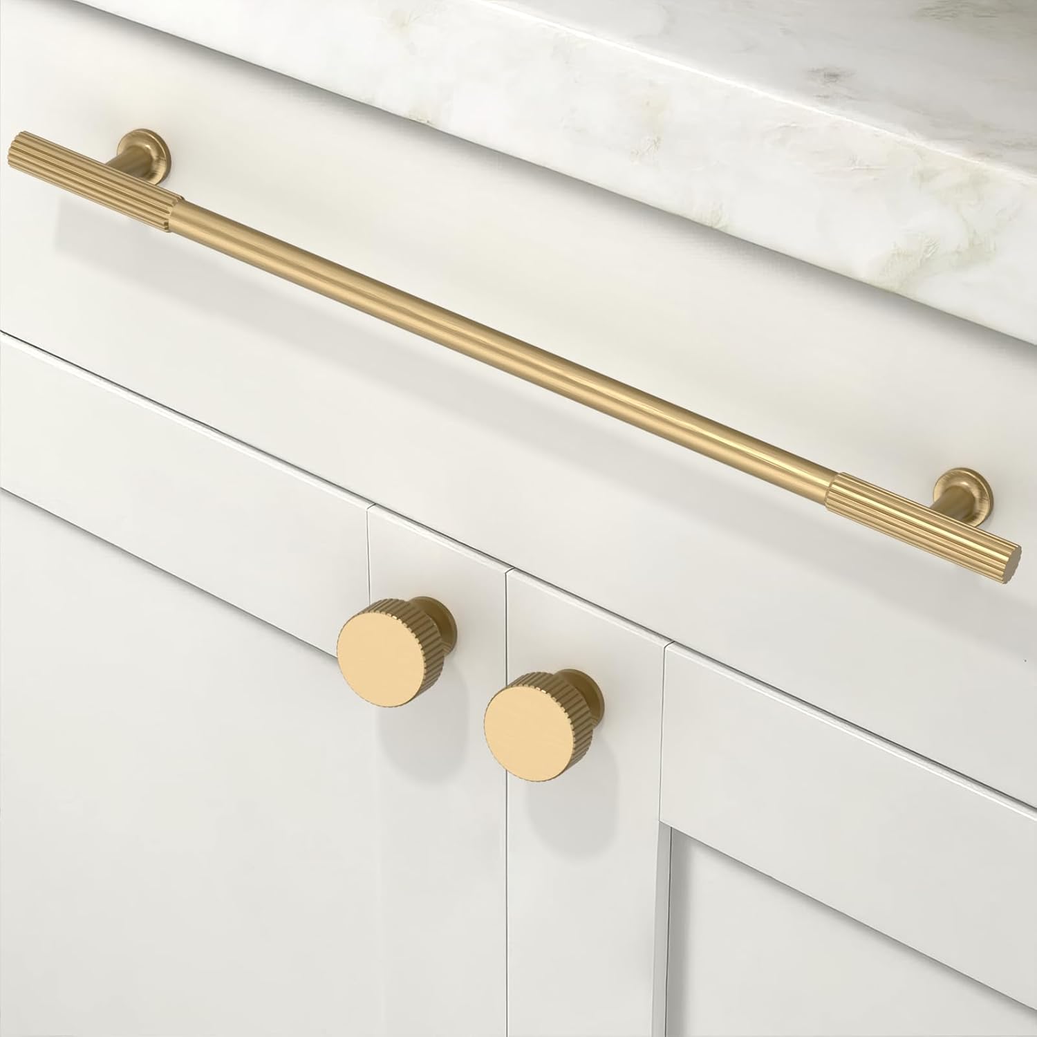 6 Pack Champagne Bronze Cabinet Pulls 12.6 Inch(320mm) Kitchen Cabinet Handles Cabinet Hardware for Drawer Pulls