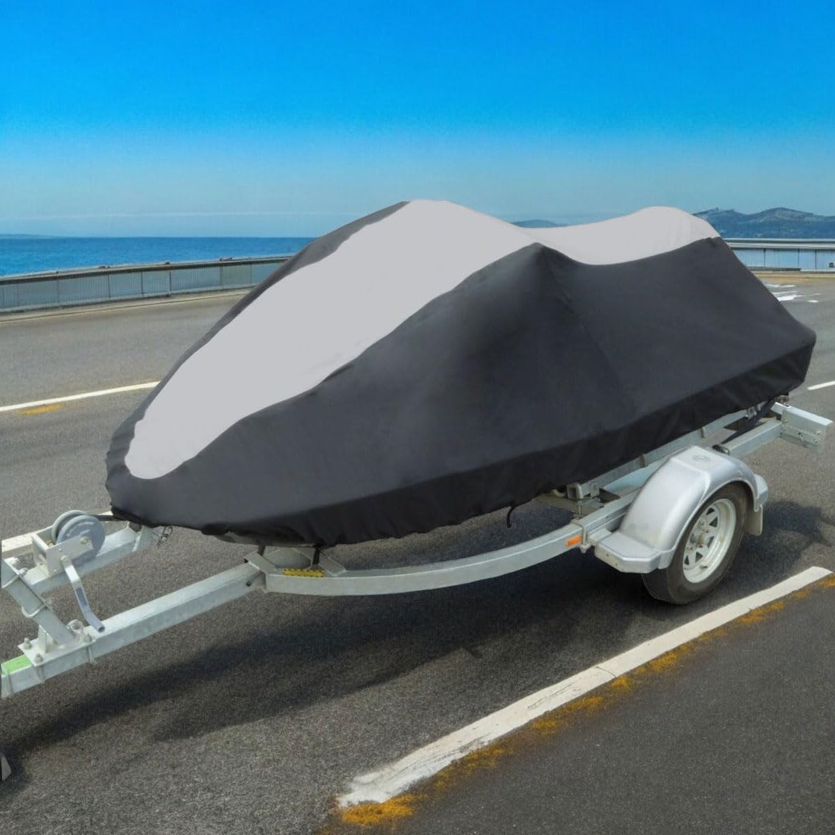 Oceansouth Jet Ski Abdeckplane Grau-Schwarz (Verschiedene Größen)