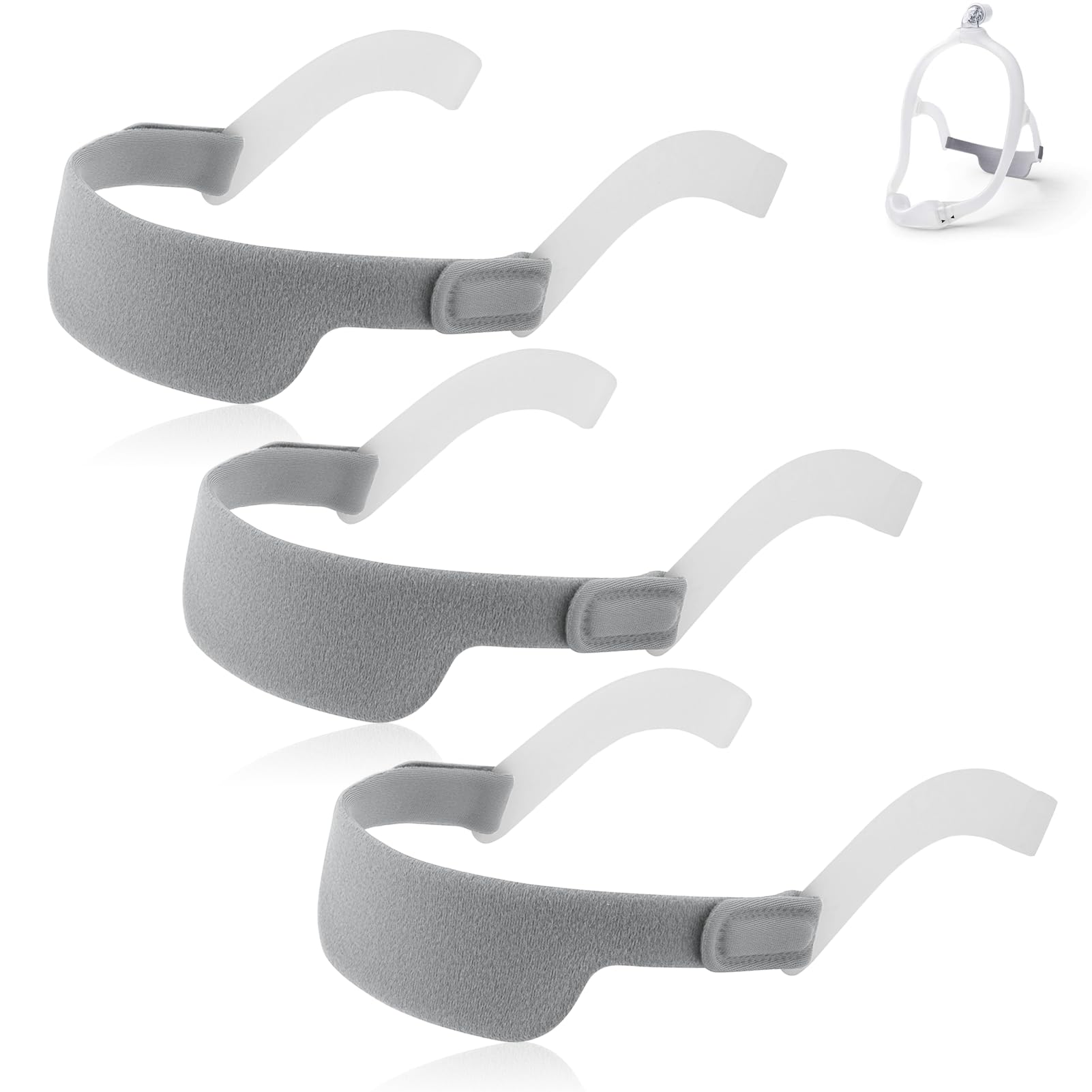 Replacement Headgear with Arms Compatible with Airfit N30i P30i, Full Face CPAP Mask Strap, Breathable Gel CPAP Headgear Strap, Adjustable Headgear for CPAP Nasal Mask can Reduces Air Leaks-3Pcs
