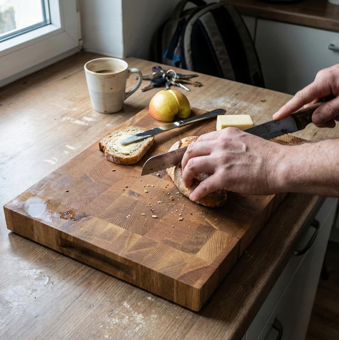ZESTAW DESKI do krojenia END GRAIN SZTORCOWE DĘBOWE olejowane 2szt solidne BLOK