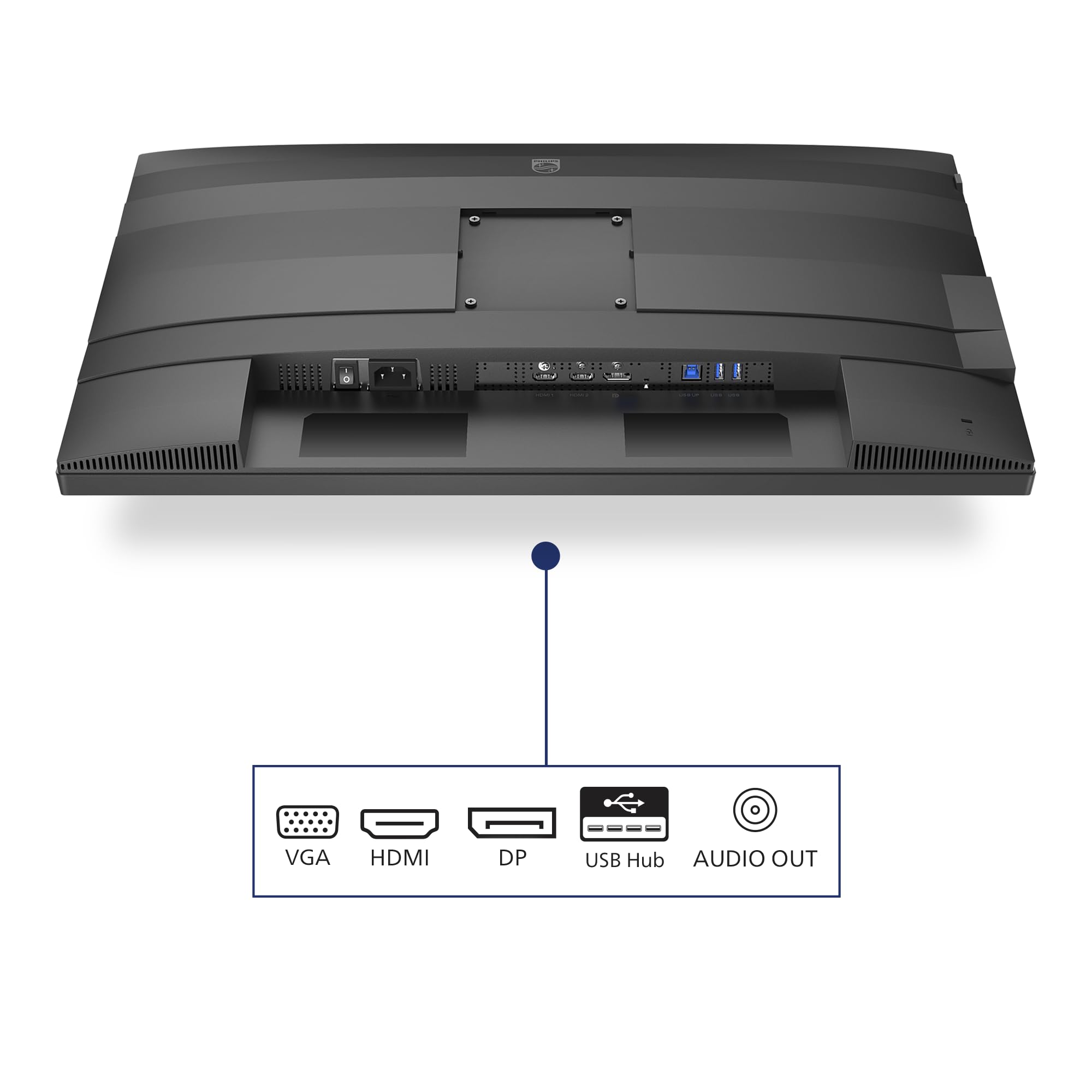 PHILIPS Monitors27B2G5200 Monitor Full HD da 27 pollici, altezza regolabile, altoparlanti, Adaptive Sync (1920x1080, 75 Hz, 1x D-Sub, 1x HDMI 1.4, 1x DisplayPort 1.2, USB Hub) scuro/grigio