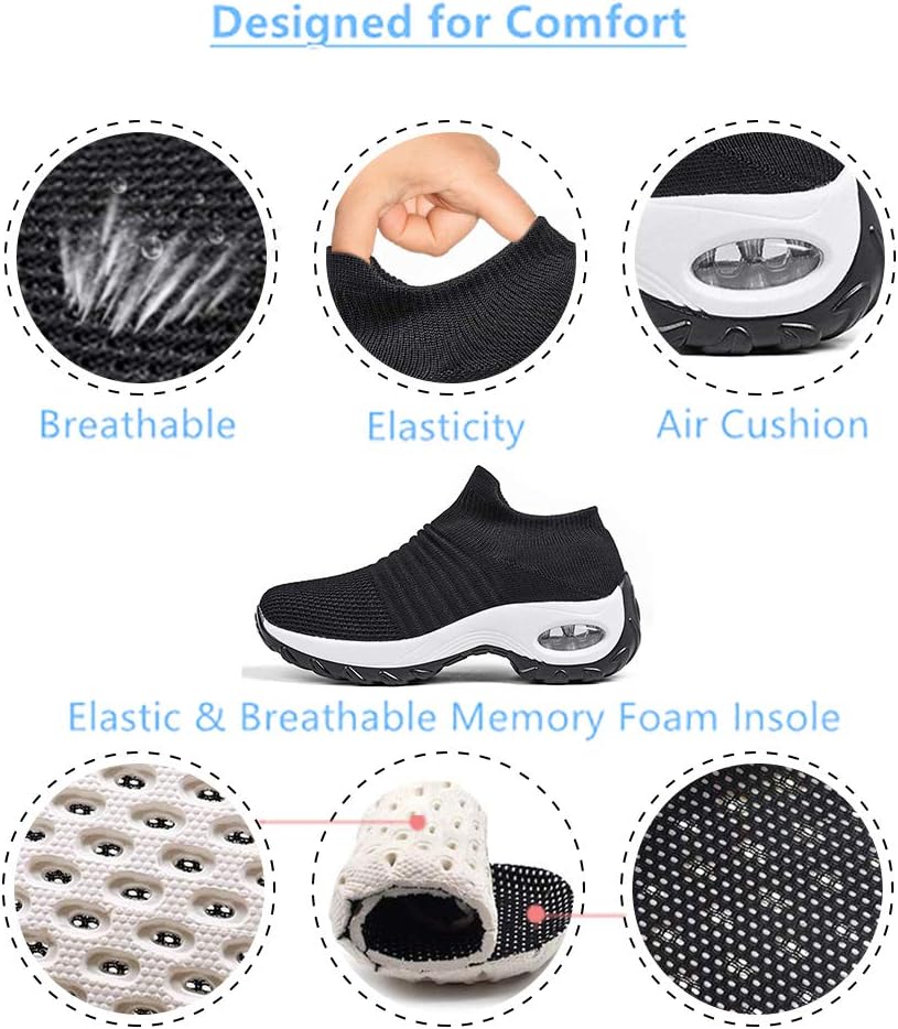 Casual Footwear, Women's Trainers, Running Shoes, Sports Shoes, Ladies Air Knit Mesh, Breathable Lightweight Gym / Fitness Shoes, White, Black, Blue, Grey, Pink, Sizes 35-44