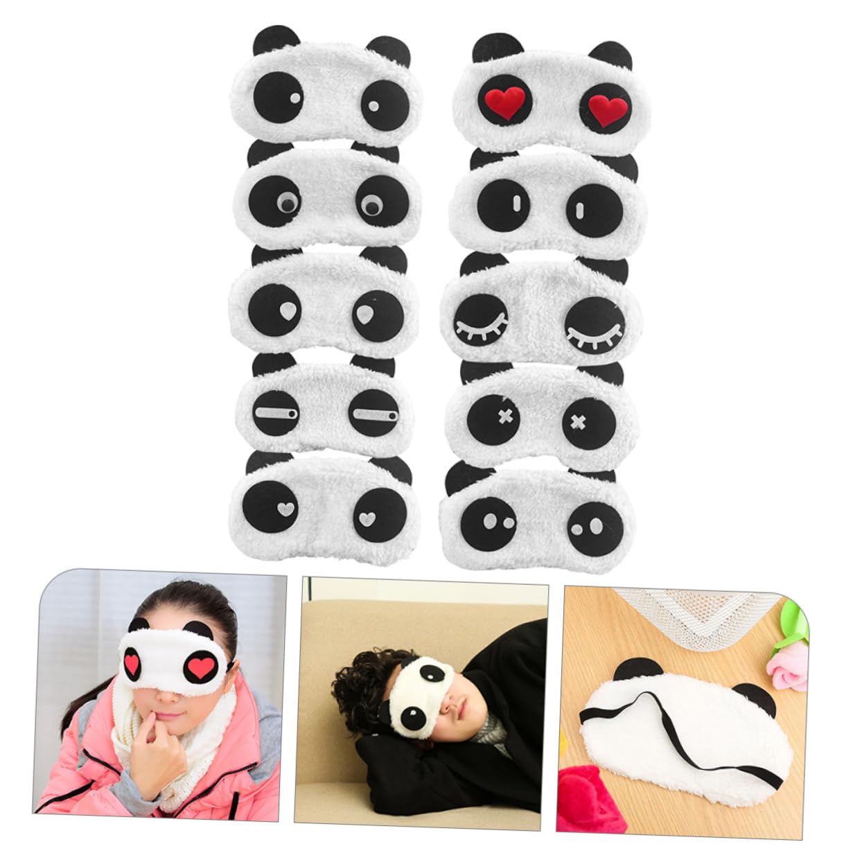 FOMIYES 30stücke Cartoon Panda Schlafmasken Für Mädchen Verstellbare Bequeme Weichem Für Schlafen Und Entzückendes Design Für
