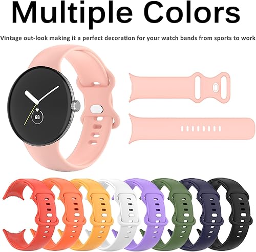 Miniatura 7 de Miimall Compatible con la correa de reloj Google Pixel Watch, correa de repuesto de silicona suave y flexible, ligera, transpirable y de fácil