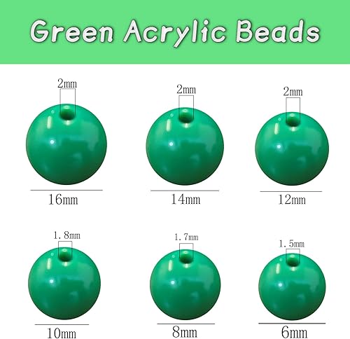 Miniatura 8 de 200 cuentas espaciadoras sueltas redondas de acrílico naranja con agujero de 0.08 pulgadas para hacer collares, cuentas de manualidades a granel de