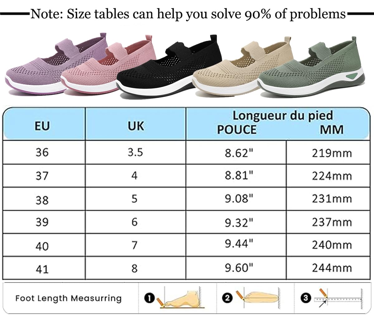 Zapatos Slip-On de Verano para Mujer - Loafers Ligeros y Transpirables, Antideslizantes & Acolchados,Zapatos Casuales de Punta Redonda para el Día a Día, Azul/Rosa/Negro/Khaki/Morado,Talla 36-42