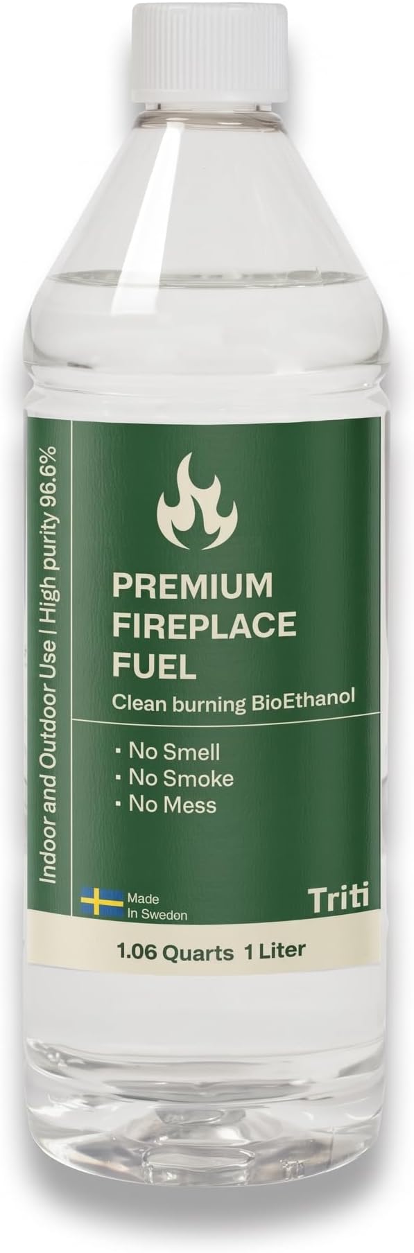 Triti Bioethanol Fireplace Fuel, Denatured Alcohol – Odorless & Smokeless