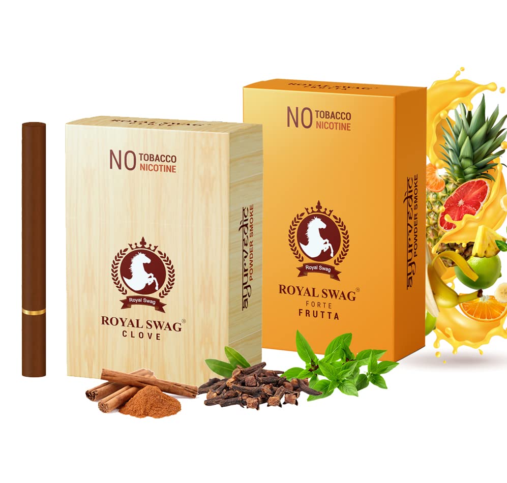 Image of ROYAL SWAG Clove And Frutta Flavour Wellness Sticks 10 Sticks Each Pack of 2 Boxes Ayurvedic Herbal Blend Wellness Sticks