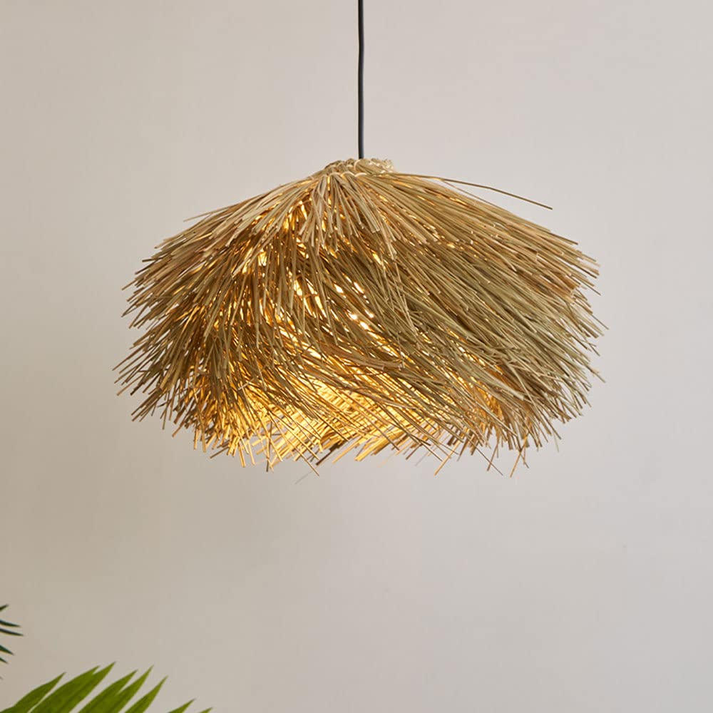 Lámpara Colgante de bambú Hecha a Mano, lámpara Colgante de Techo, lámpara Colgante de Mimbre de Mimbre para Comedor, Cocina, candelabro de Nido de pájaro Made in China