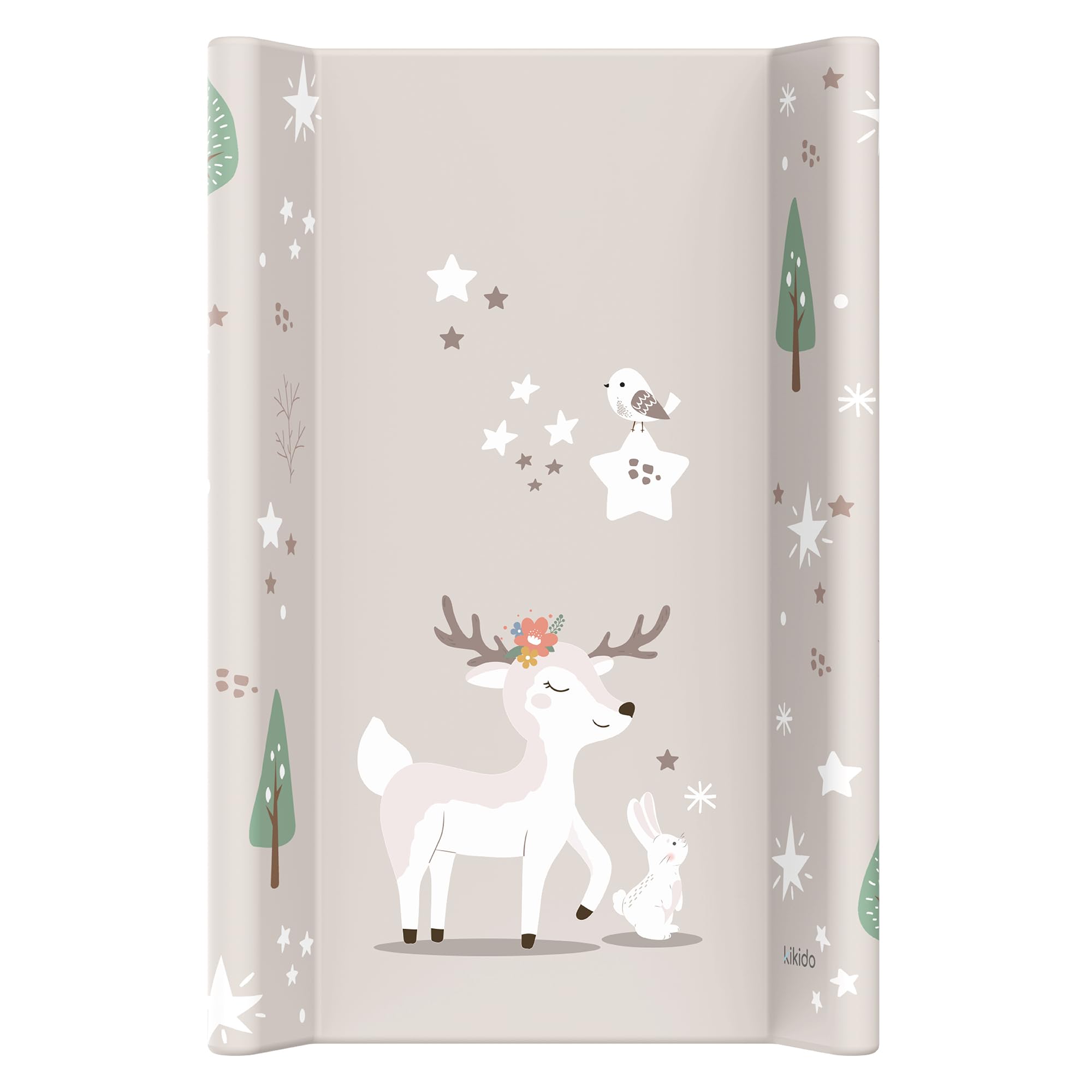 Kikido Materassino Fasciatoio 50x70 - Animali del Bosco - Materasso Fasciatoio in PVC con Bordi Rialzati - Materassino Universale con Spondine di Sicurezza, Universale e Impermeabile 70x50