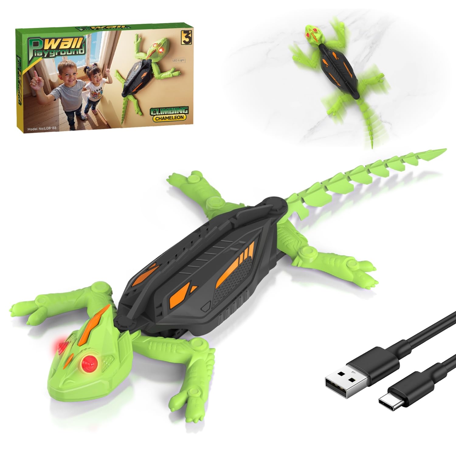 snookids Geco Ragno Robotico, Robot Giocattolo per Giochi Bambini che Si Arrampica su Pareti e Soffitti, con Occhi LED Luminosi, Movimenti Realistici, Regalo per Maschio e Ragazze 3 4 5 6 7 8+ Anni