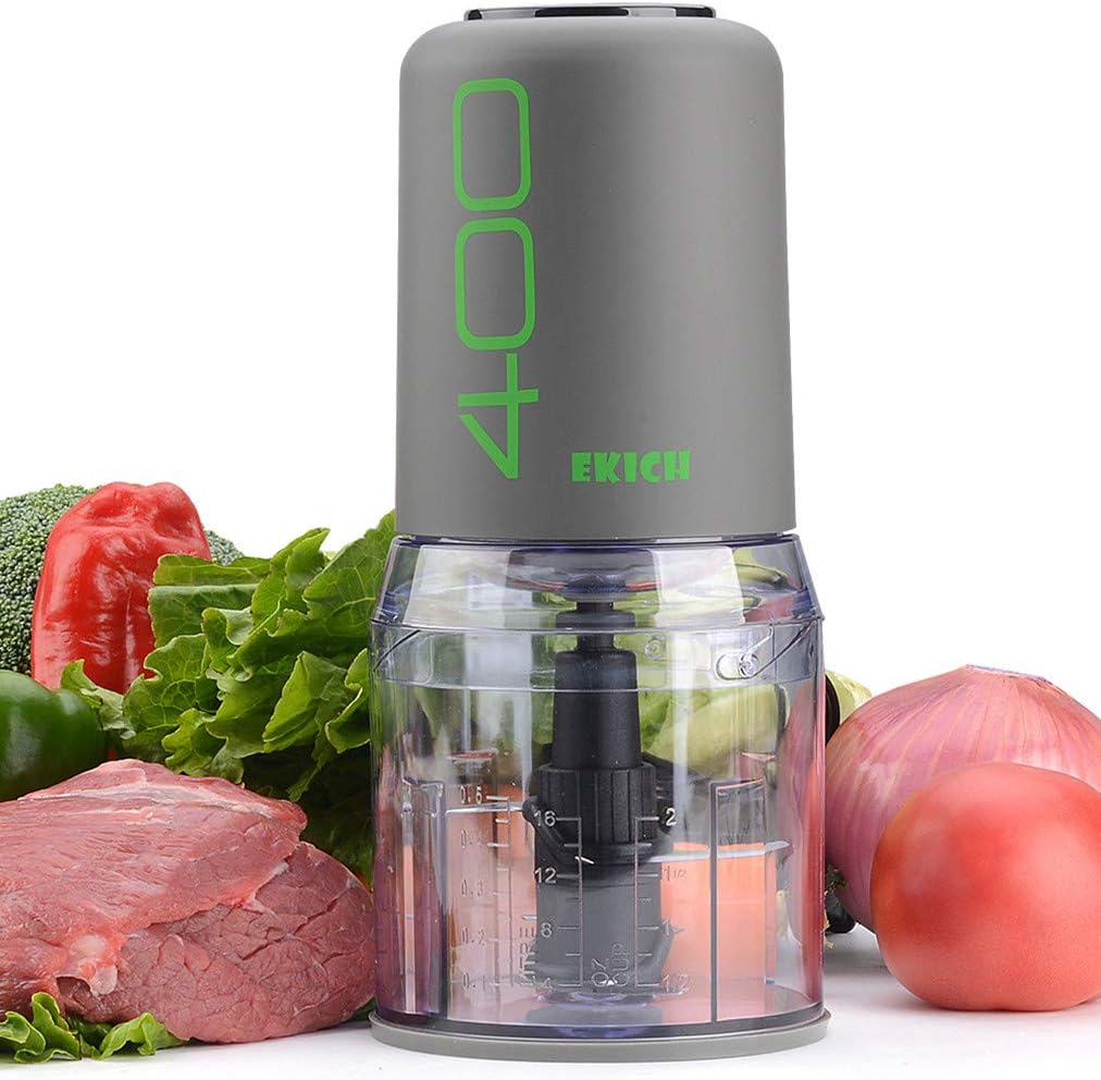 Food Processor Multipurpose Smart Kitchen Meat Grinder Food Chopper Vegetable Fruit Cutter Onion Slicer Dicer, Food Blender, Gray with 400-Watt, 2-Cup #Mother's Day Gift#